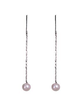 3/$20 NIP | Silver & Pink Pearl Delicate Long Chain Threader Earrings
